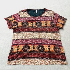 White Stag Women's brand print t-shirt top Size XL.